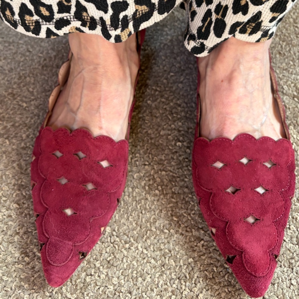 Brand new in box! Gorgeous Cabernet color suede flats from Rachael Zoe!!!!